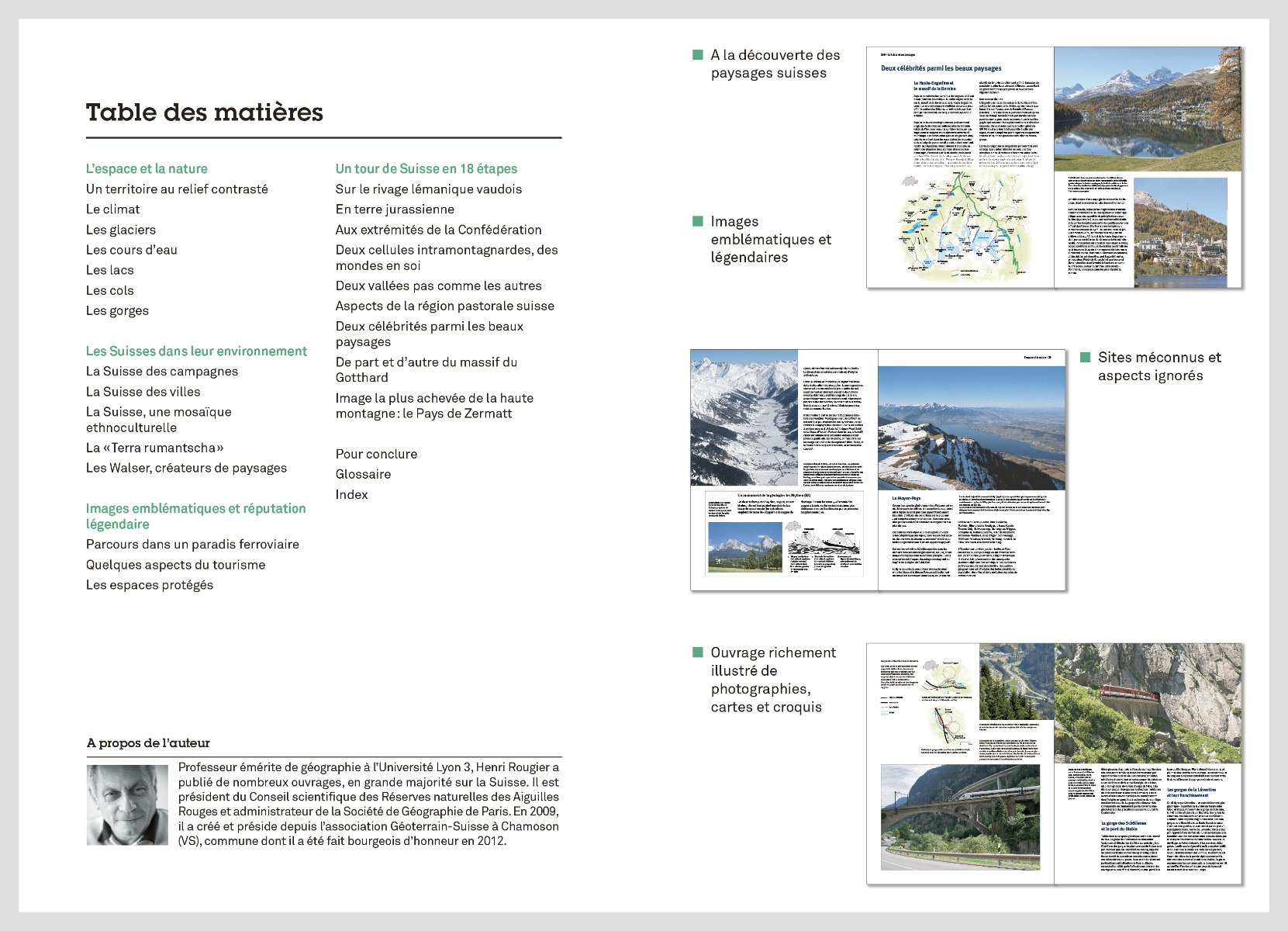 Flyer de présentation du livre «La Suisse et ses paysages»