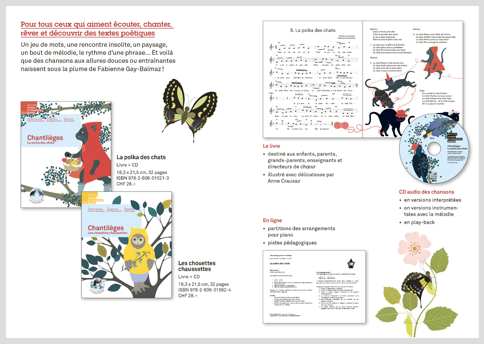 Flyer de présentation de la collection de livres-CD «Chantilèges»