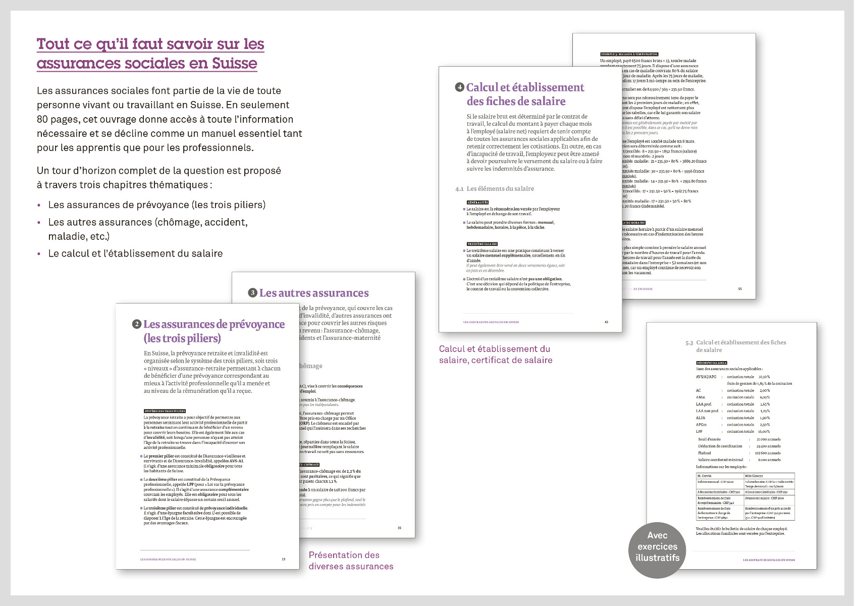 Flyer de présentation du livre «Les assurances sociales en Suisse»