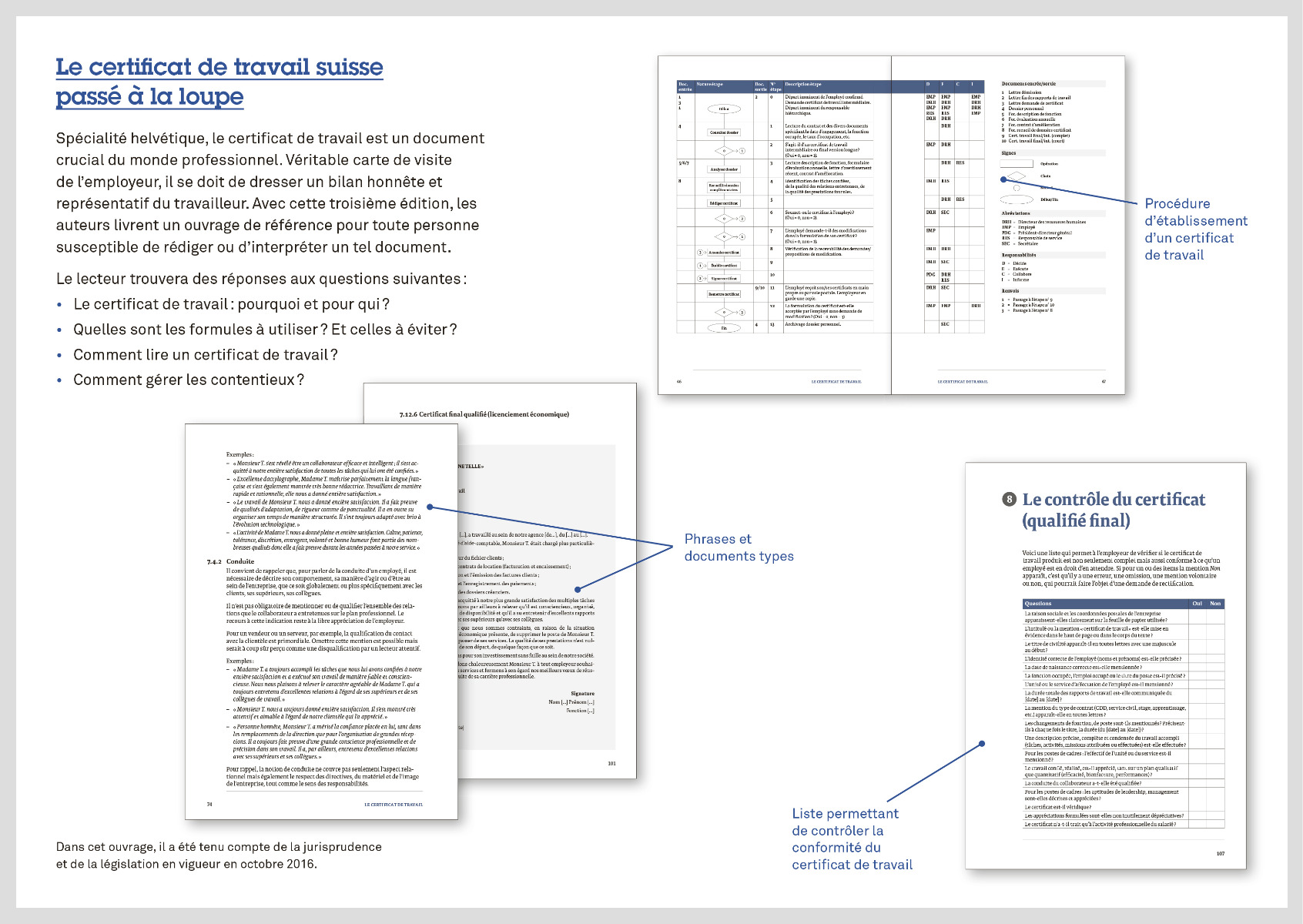 Flyer de présentation du livre «Le certificat de travail en Suisse»